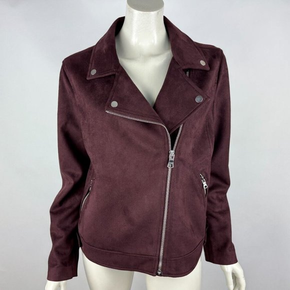 Loft Moto Jacket Women L Nwt $130 Lined Long Sleeve Full Zip Stretch